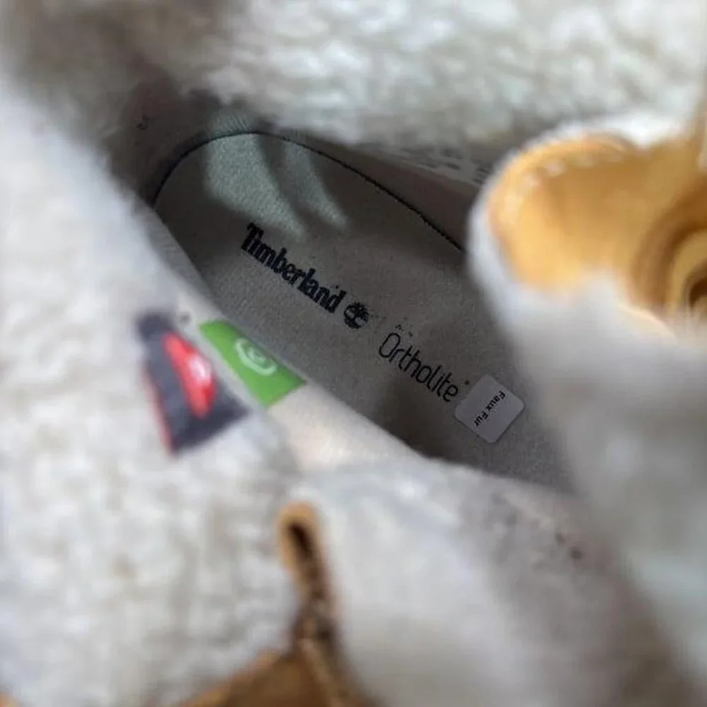 Timberland Womens Size 8.5 Wheat Teddy Fleece Fold Down WaterProof Boots - Picture 5 of 6